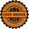 Code Oranje (Laphroaig Whisky Barrel Aged) label