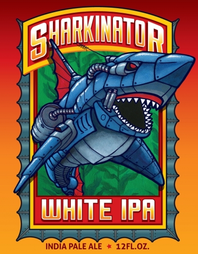 CALIFORNIA Beer Bar Coaster ~ LOST COAST Brewery Sharkinator White IPA ~ Eureka 